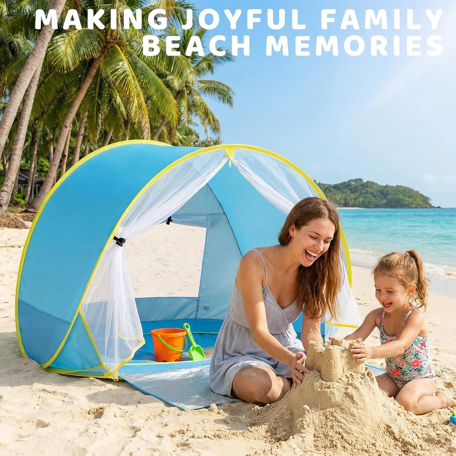 Baby Beach Tent, Pop Up Play Tent for Infants, UV Protection Sun Shelter for Toddlers, Infant Portable Sun Shade