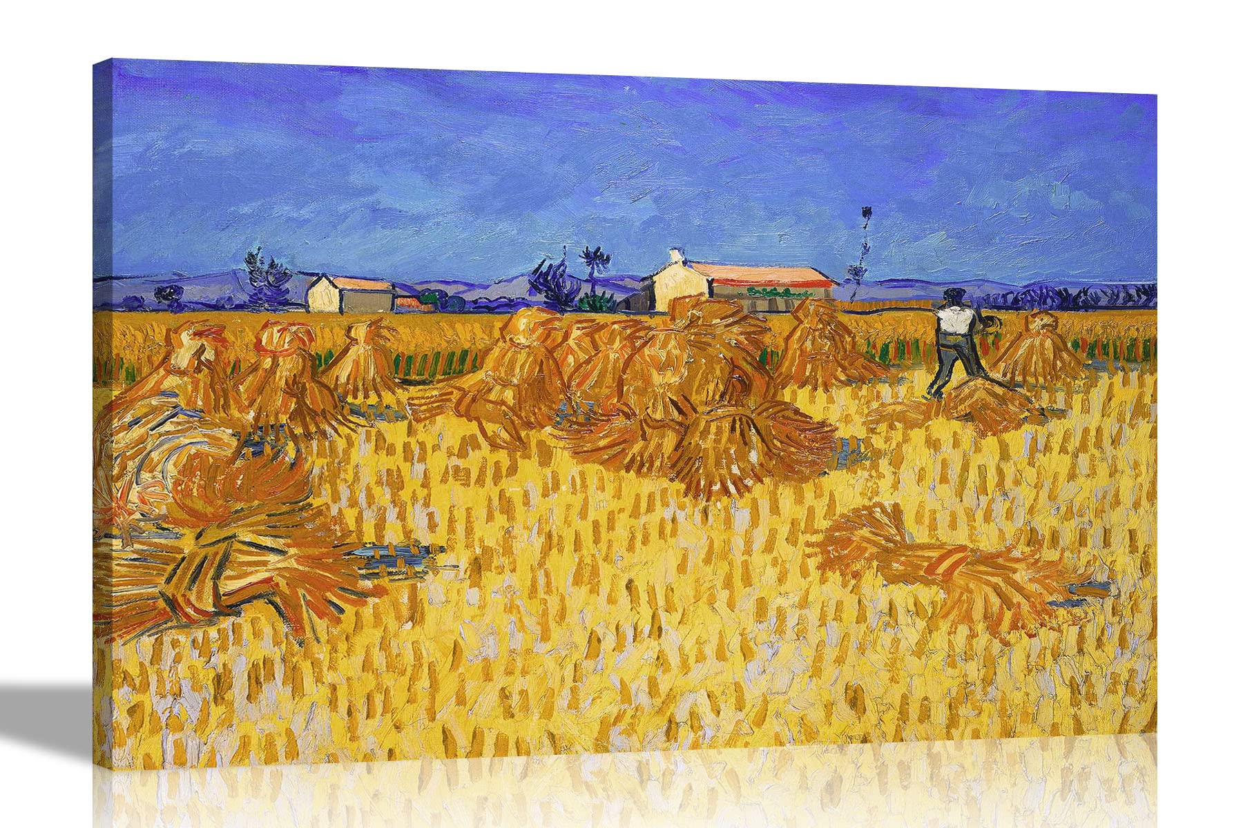 Artley Prints Yellow Corn Harvest In Provence By Vincent Van Gogh Canvas Wall Art Prints | Home Decor Contemporary Moden Pictures Abstract 76 X 50Cm (30 X 20 Inches)