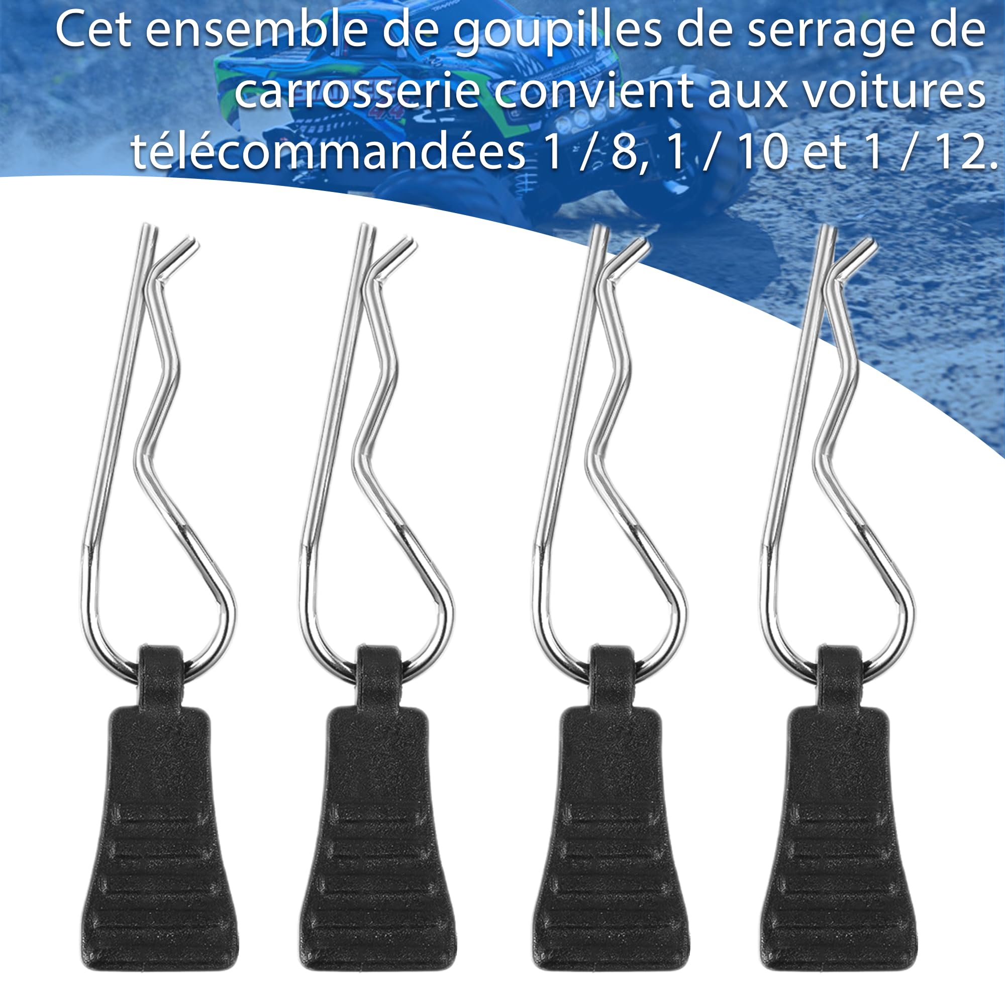 10 Clip Corpo Auto RC - Metalliche Per Modelli 1/5 1/6 1/8 1/10