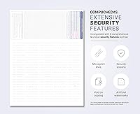 Vista 2 de 50 cheques en blanco de alta seguridad - Comprobaciones de computadora para QuickBooks en la parte superior (marrón laberintado) Peso del papel # 70