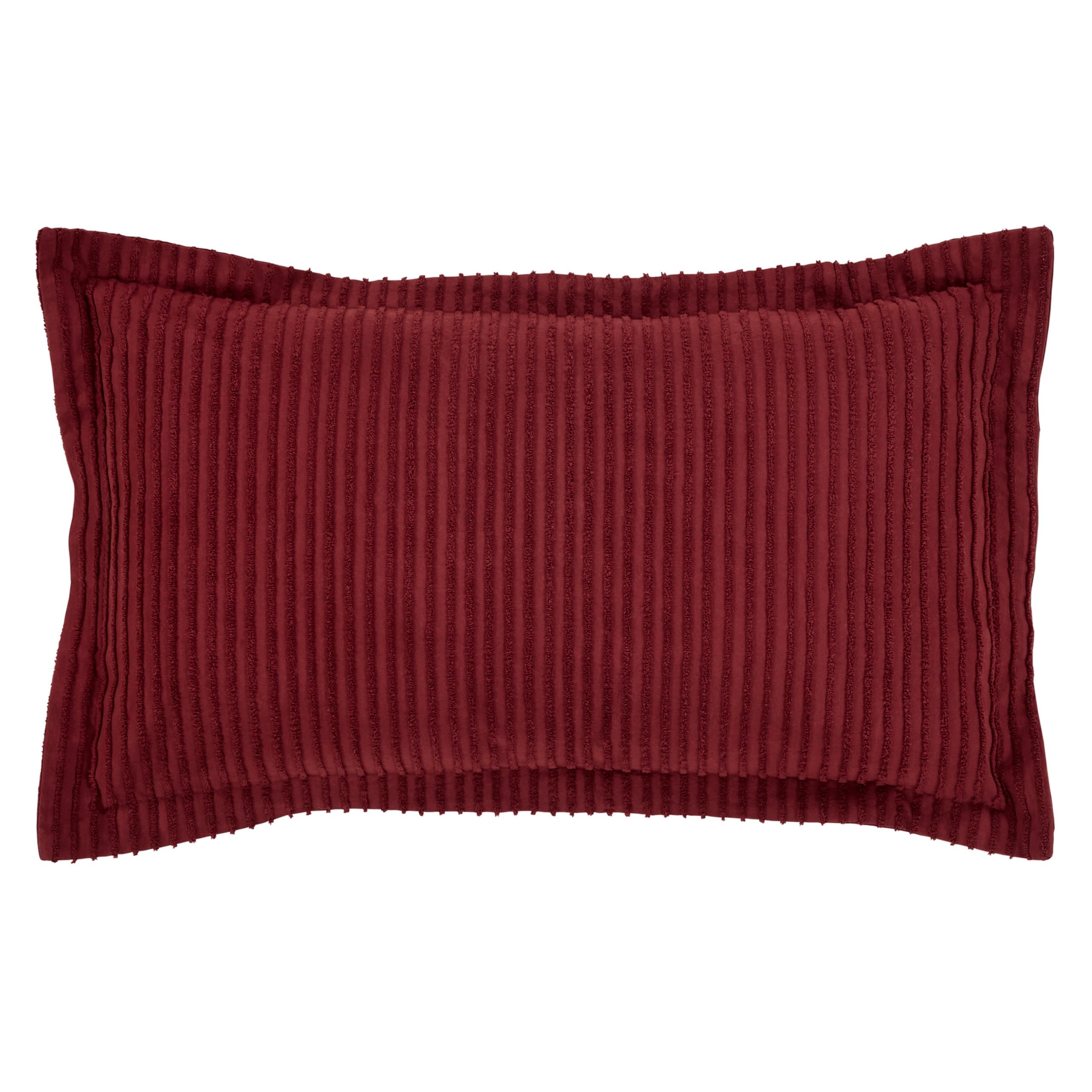 Better Trends Burgundy 100% Cotton Tufted Unique Luxurious Machine Washable Tumble Dry, King Sham