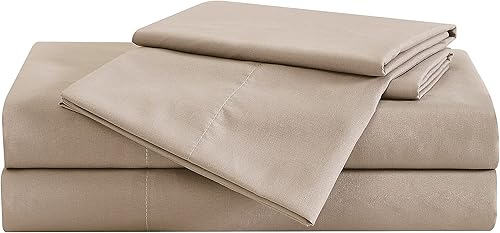 Miniatura 3 de London Fog Juego de sábanas y fundas de almohada de 7 piezas para cama de matrimonio dividido sólido - Tela de microfibra suave - Caqui