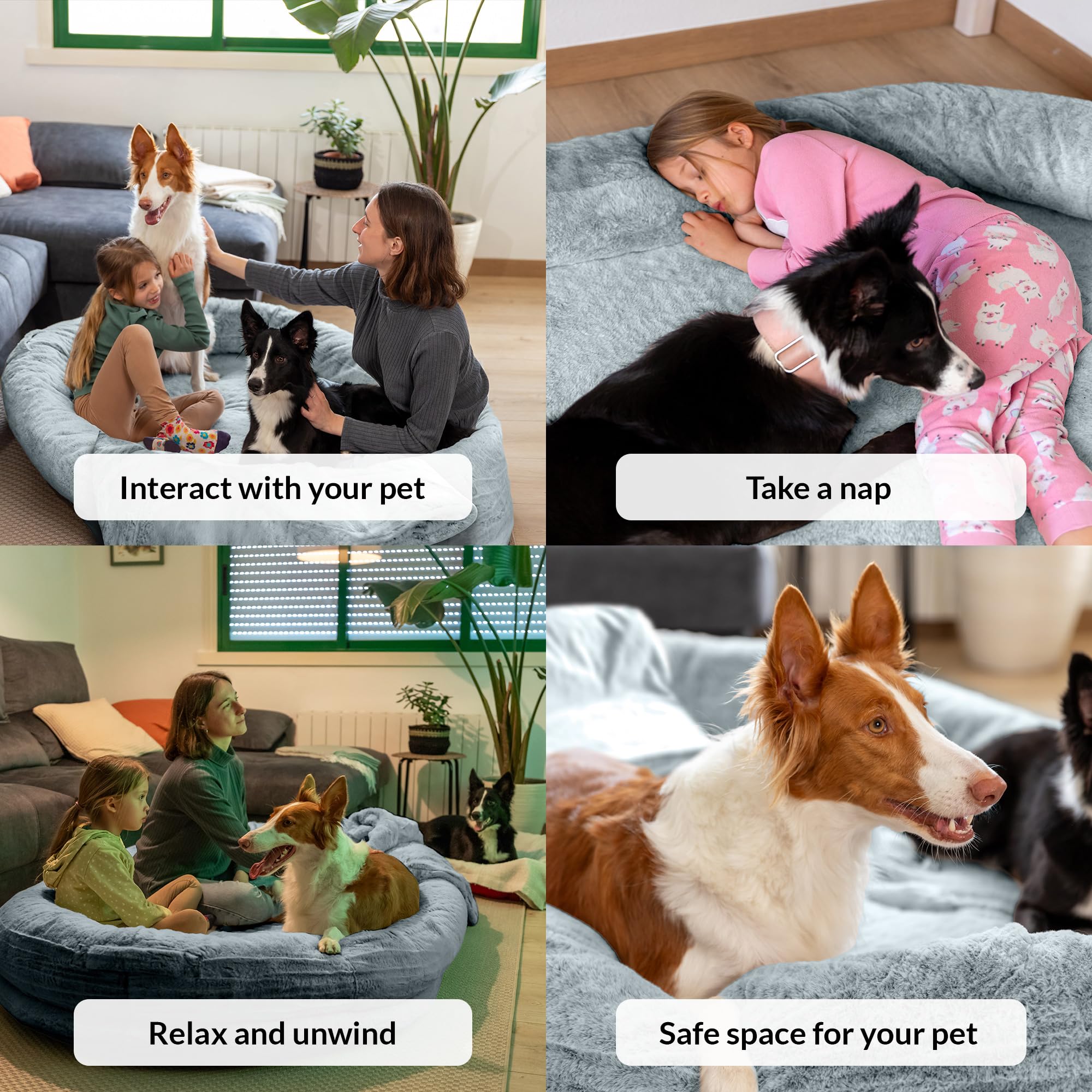 ODOXIA Cama para Humanos y Amigos Peludos | Cama De Perro Human Cálida y Cómoda | Perro Humano De Rosquilla | Gigante para Humanos y Mascotas | del Tamaño Humano