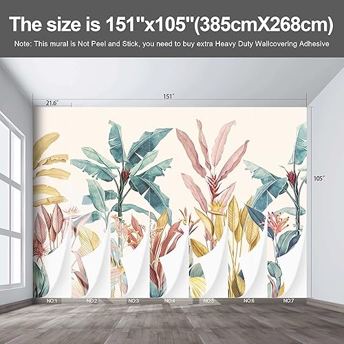 Miniatura 3 de Fightal - Papel tapiz botánico tropical con hojas de plátano negro y dorado, para sala de estar y dormitorio (papel tapiz para pared de habitacion)