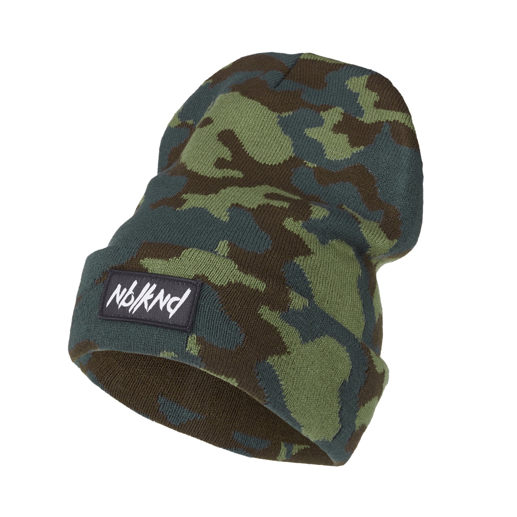 Nebelkind Beanie Camouflage with Woven Patch Warm OneSize Unisex