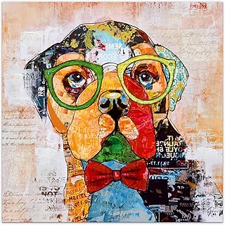 ADM - Carlino Pop Art - Stampa moderna su tela ritoccata a mano e con decorazioni in rilievo. Il quadro è montato su telaio estetico alto - Multicolore - H80 cm