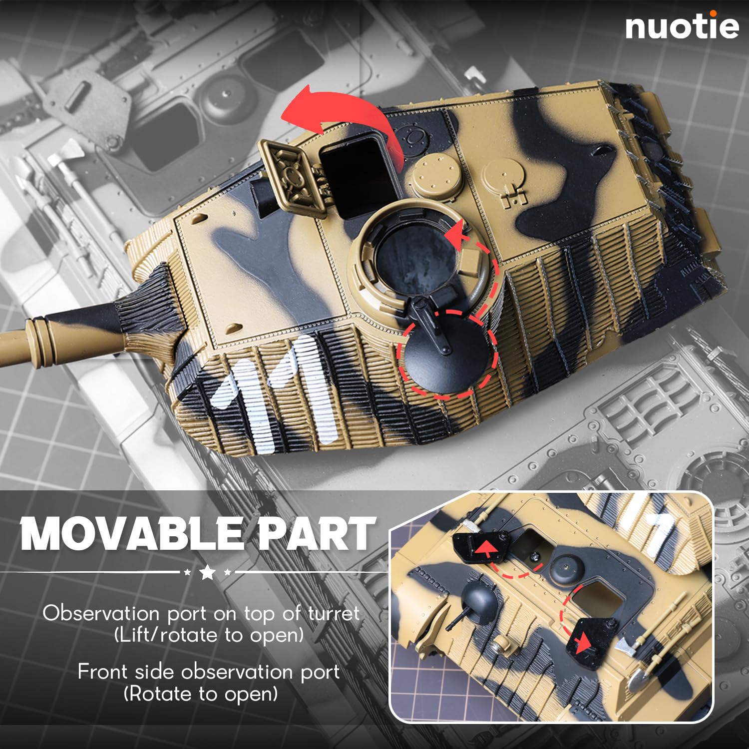 Amazon.co.jp: NUOTIE 1/32 ドイツ王タイガーII 重戦車モデル 第二次