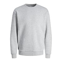 JACK & JONES Jjebradley Sweat Crew Noos Felpa, Chiaro Grigio Melange