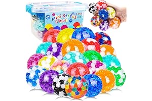 24 Mini Stress Balls Anxiety Relief Kit - Squishy Balls for Adults,...