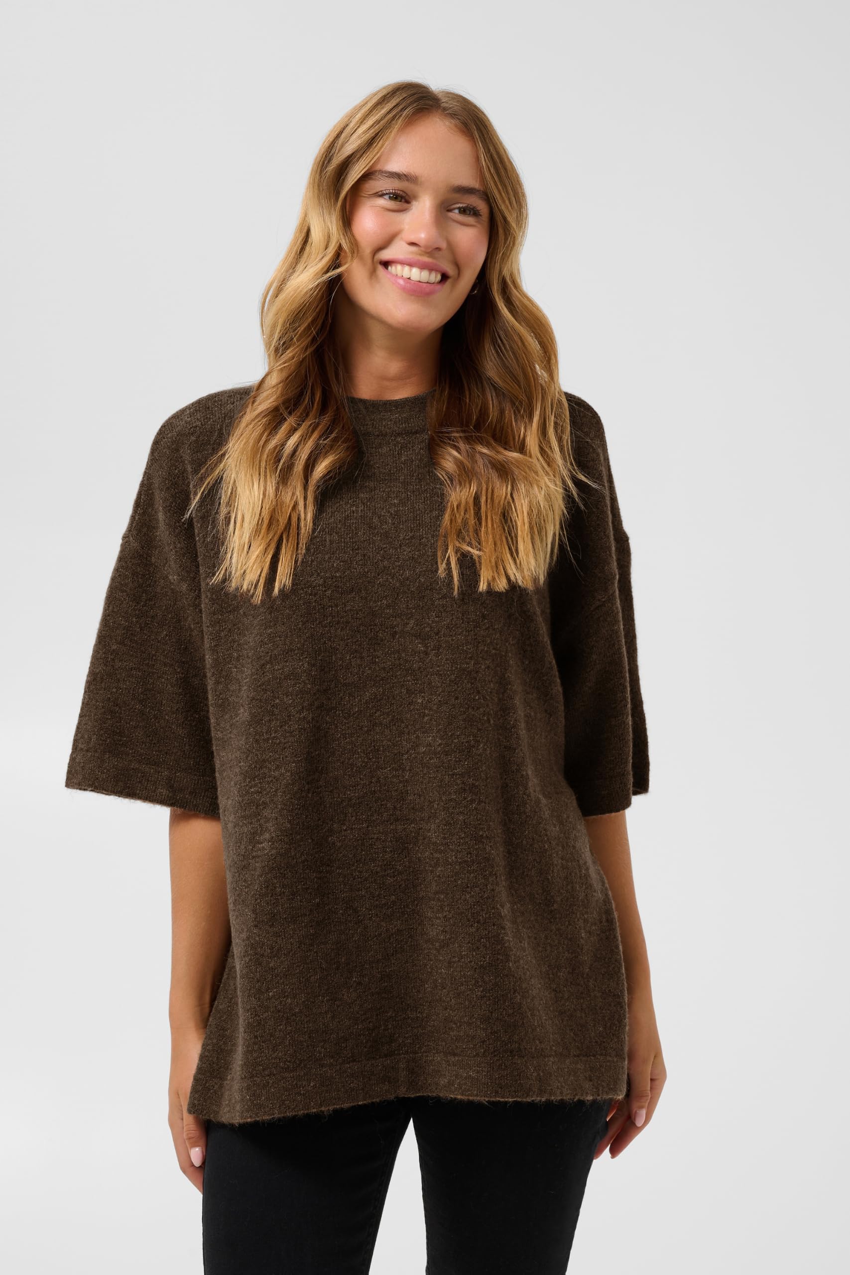 KAFFE Damen Strickpullover KAniel Ellenbogenlänge