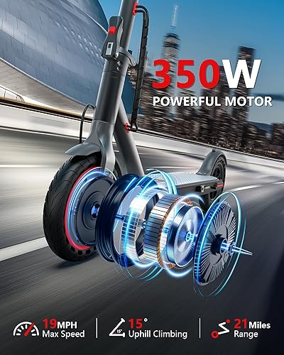 Miniatura 2 de NAVIC Electric Scooter with Dual SuspensionBraking, 350W500W Motor, 1922 Mph,Max 22252749Miles Range, Foldable E Scooter for Adults with App