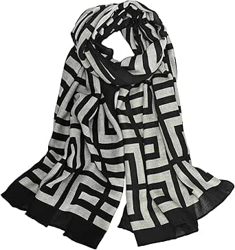Baishizhou Scarfs for Women Light Soft Solid plaid Fashion Scarves