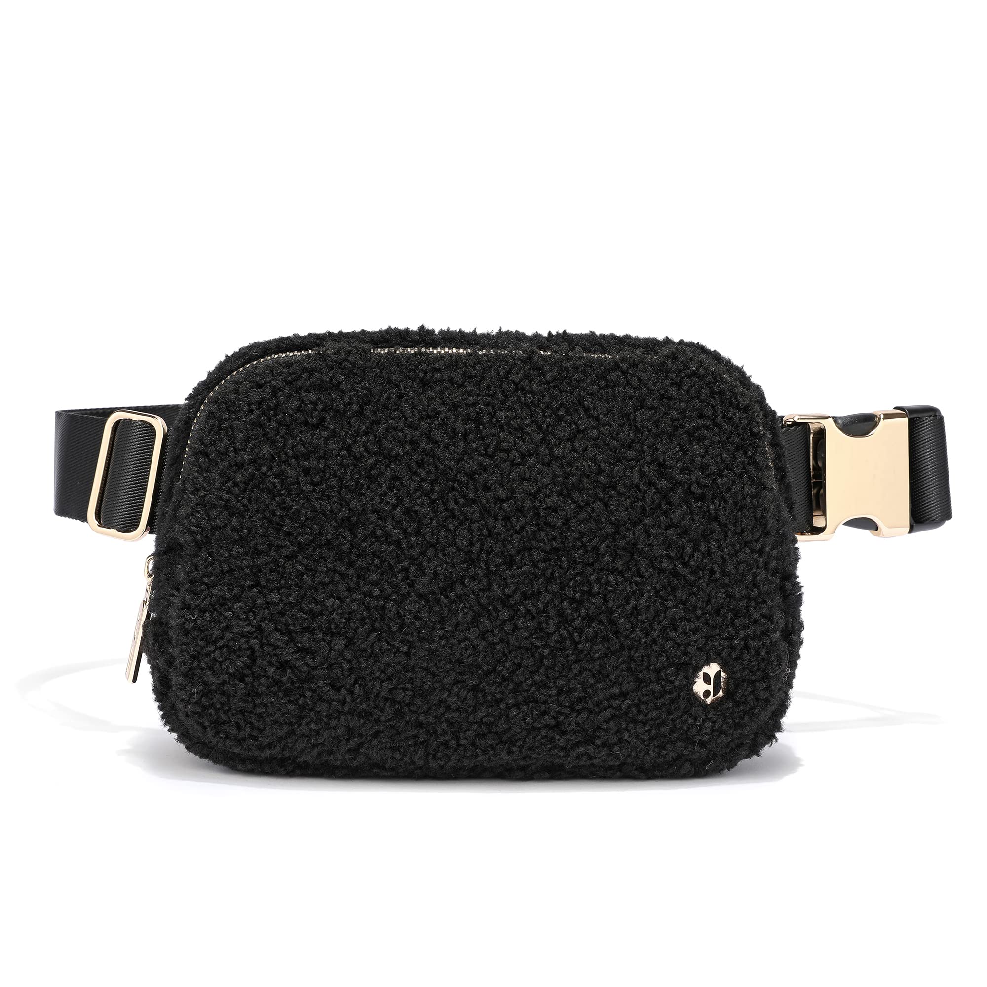 FODOKO Fleece-Gürteltasche, Schwarz (Gold), Fleece