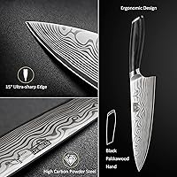 Vista 4 de HOSHANHO 8 Pieces Knife Set with Magnetic Block, Ultra Sharp Powder Steel Knife Block Set, Professional Chef Knife Sets with Ergonomic Handle &
