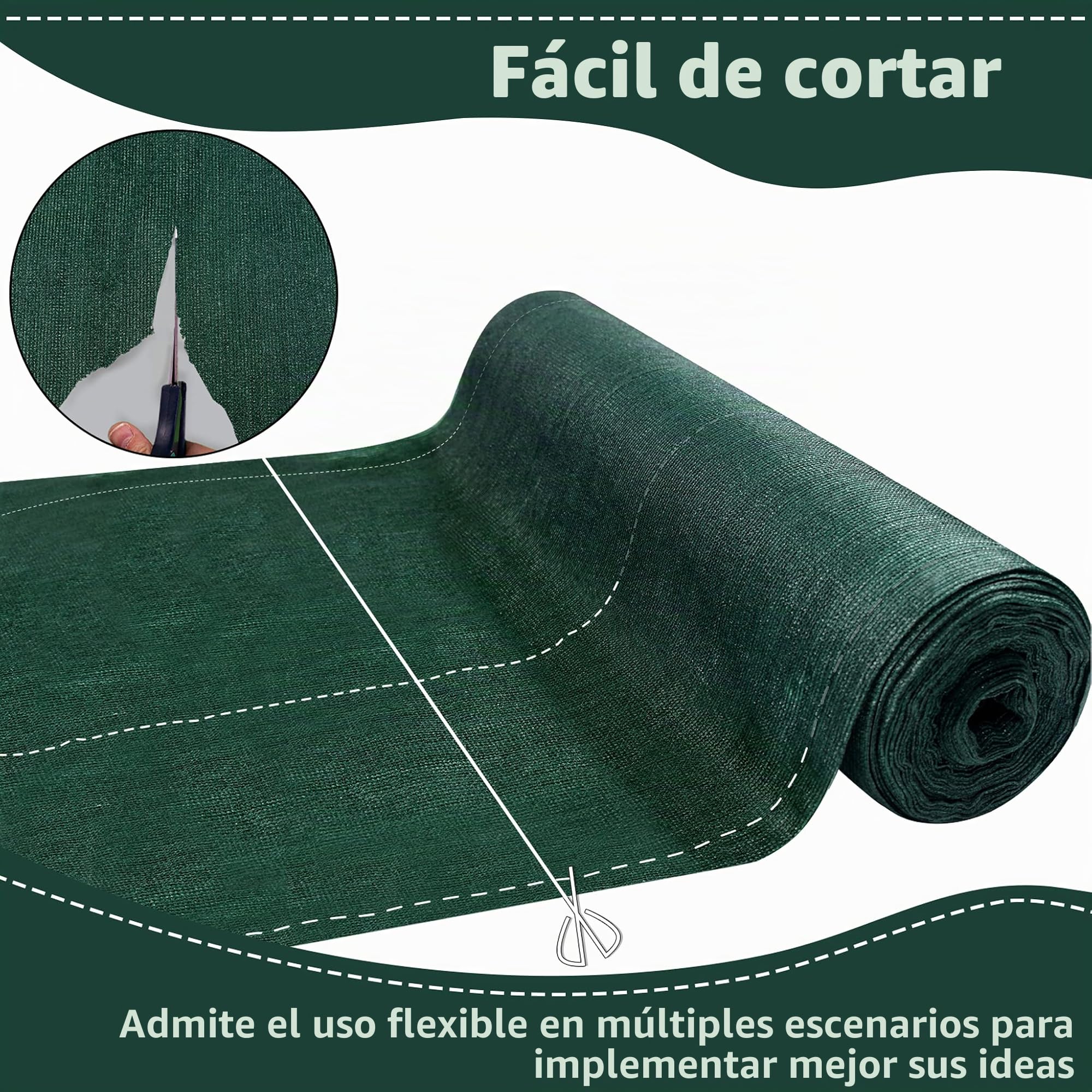 Aufun Malla de protección para Vallas 150 cm Malla de ocultación HDPE 150g/m², Protección contra el Viento Tela de protección Solar con Bridas para Campo Deportivo, jardín, balcón | 1,5x10m (Verde) | Protección visual de HDPE 150 g/m², valla cortavientos,