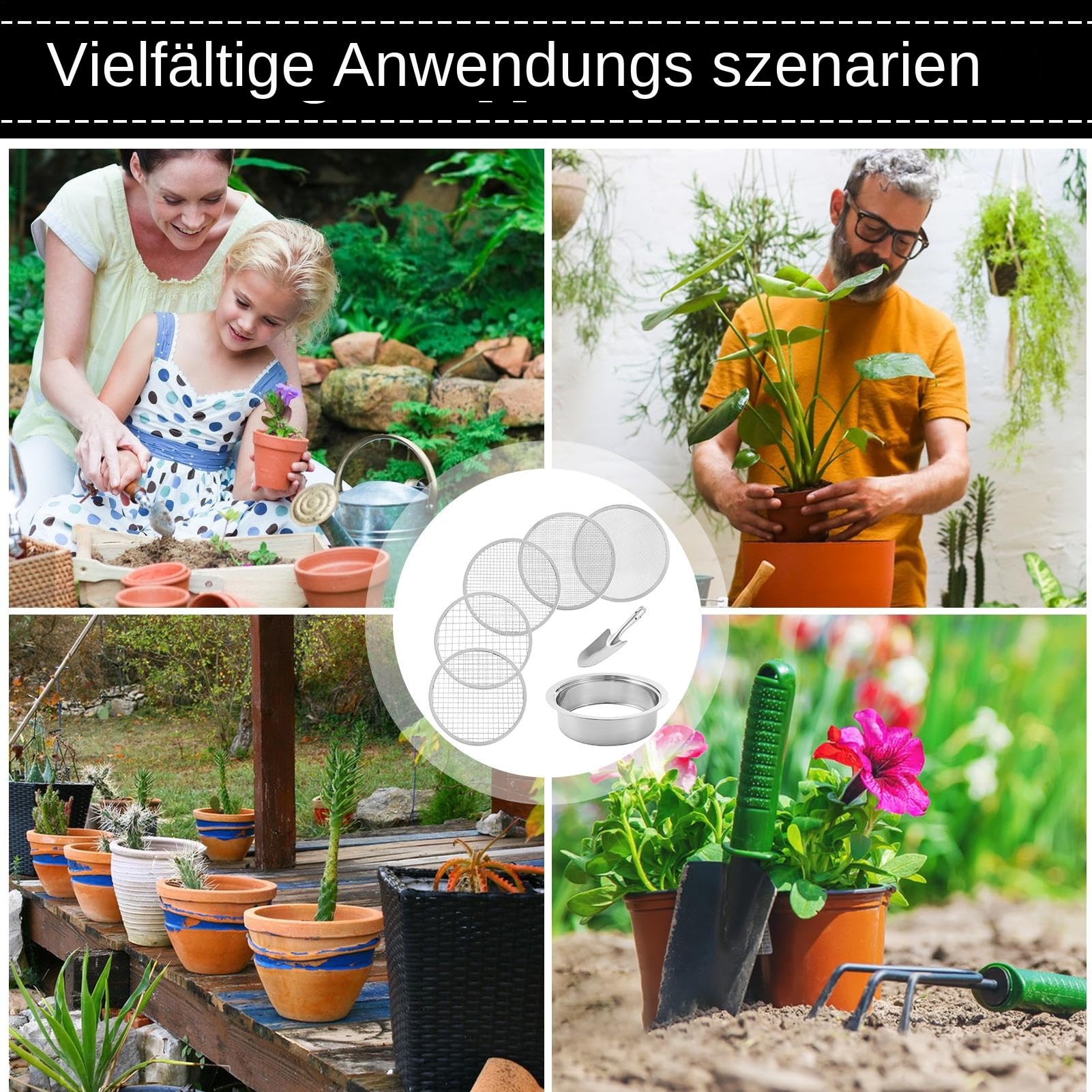 Sifter gleby, sifter gleby do ogrodnictwa Sif -piasek ze stali nierdzewnej
