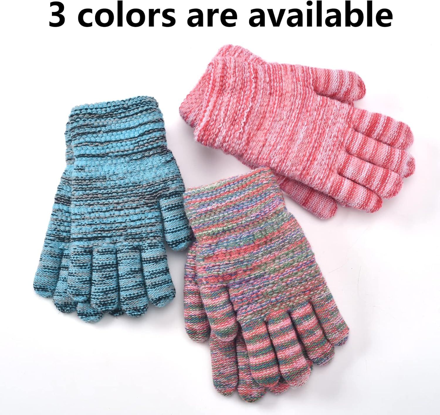 Winter Gloves for Boys Girls - Kids Warm Knit Thermal Cable Knitted Gloves Wool Fleece Lined Mittens for Cold Weather - Image 6