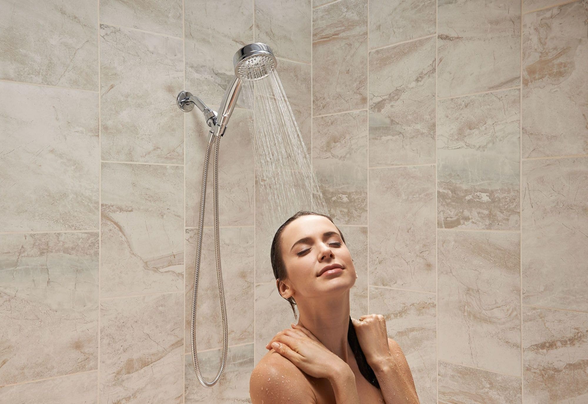 Moen 26015 Caldwell ręczny zestaw głowicy prysznicowej wielofunkcyjny 2,5 GPM spray z wężem, chrom