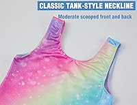 Vista 3 de TENVDA Gymnastics Leotards for Girls 2-12 Years Old Sparkly Multicolor Kids Tumbling Biketards Unitard