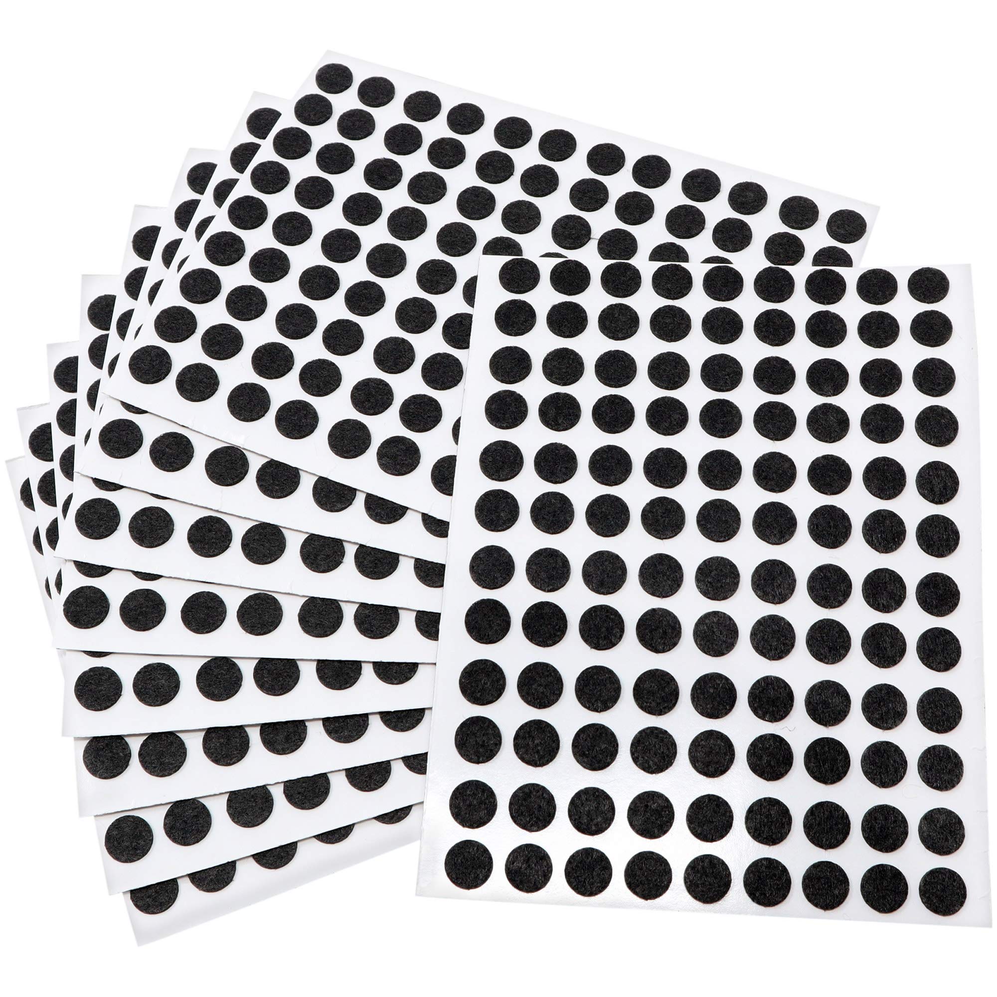 Adsamm Black Adsamm® / 1080 X Self-Stick Felt Pads / Ø 0.39'' (Ø 10 Mm) / / Round / Self-Adhesive Furniture Glides With Felt Thickness Of 0.059'' / 1.5 Mm