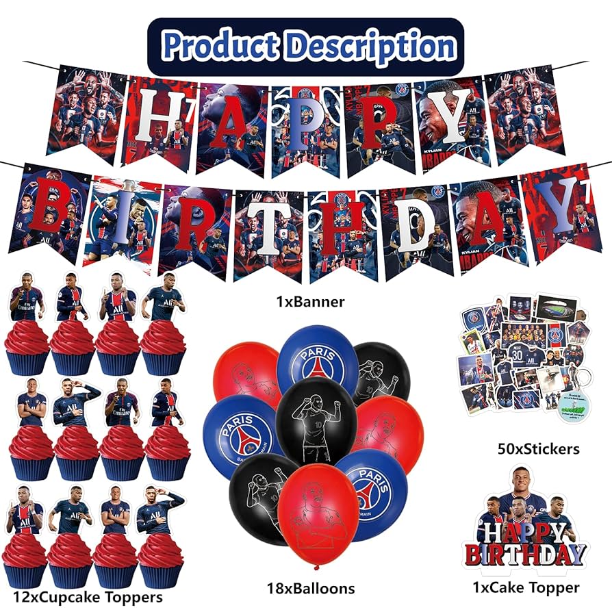 サッカー選手飾り Amazon.co.jp: キリアンサッカーテーマ エムバペ誕生日