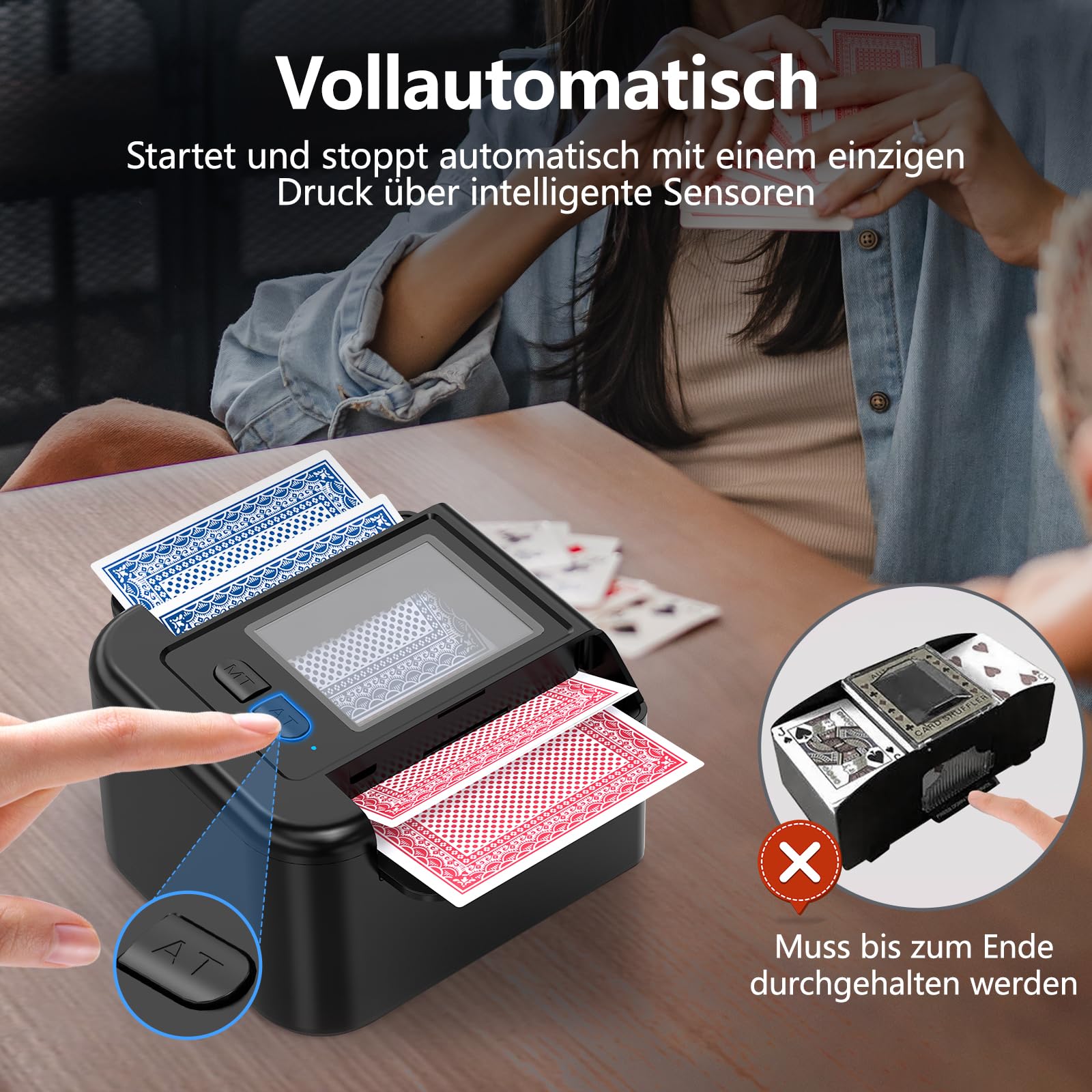 Mescolatore Carte Automatico ShinePick, Portatile Ricaricabile USB-C Per 1-2 Mazzi, Silenzioso 75 DB