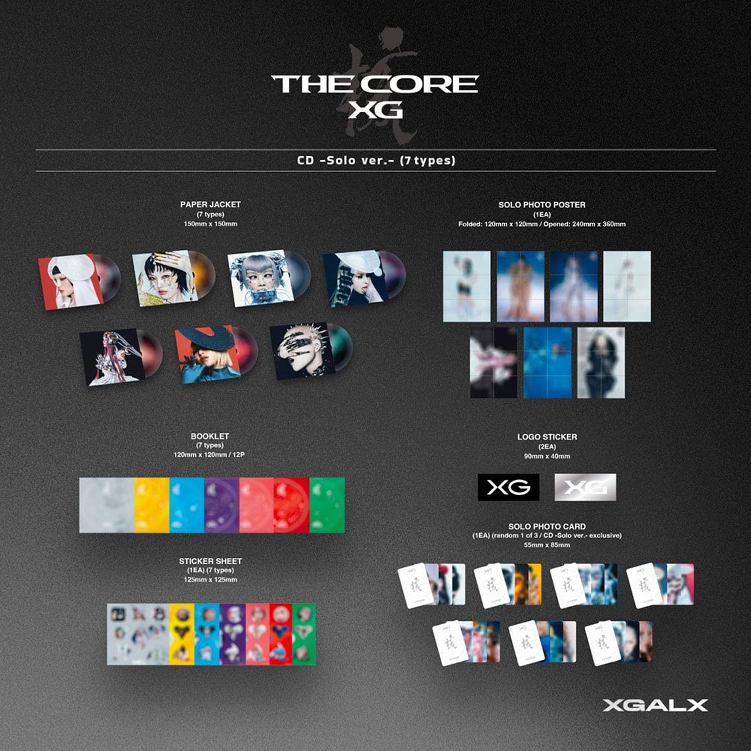 [THE CORE - 核] 1st Full Album (Solo Ver. - Random) Paper Jacket + Booklet + Sticker Sheet + 4 Extra Photocards Official K-POP Sealed Album