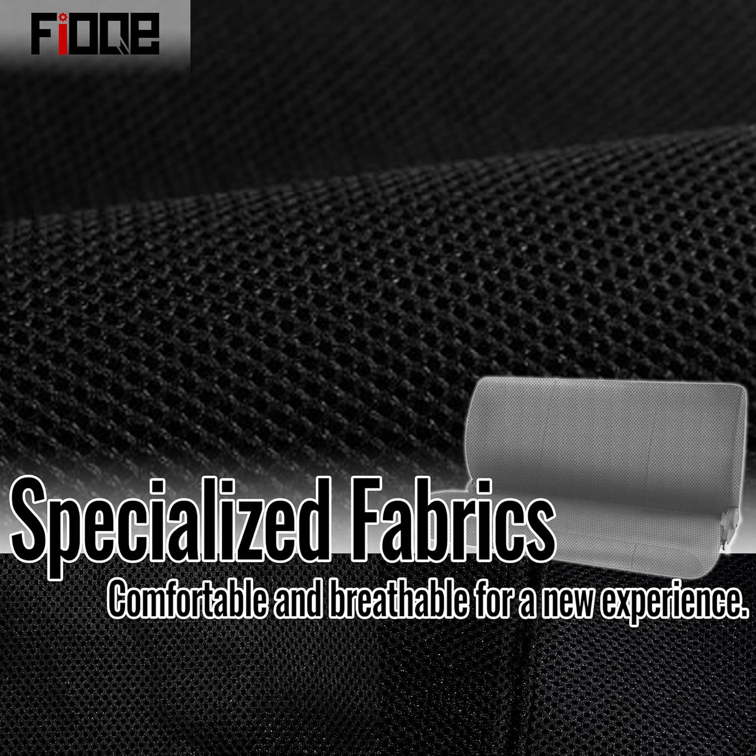 Front Solid Bench Seat Cover Universal Fits for Ford for Chevrole for Dodge and Full Size Pickup Trucks - Front Bench Sandwich Fabric with Side Pockets Gray