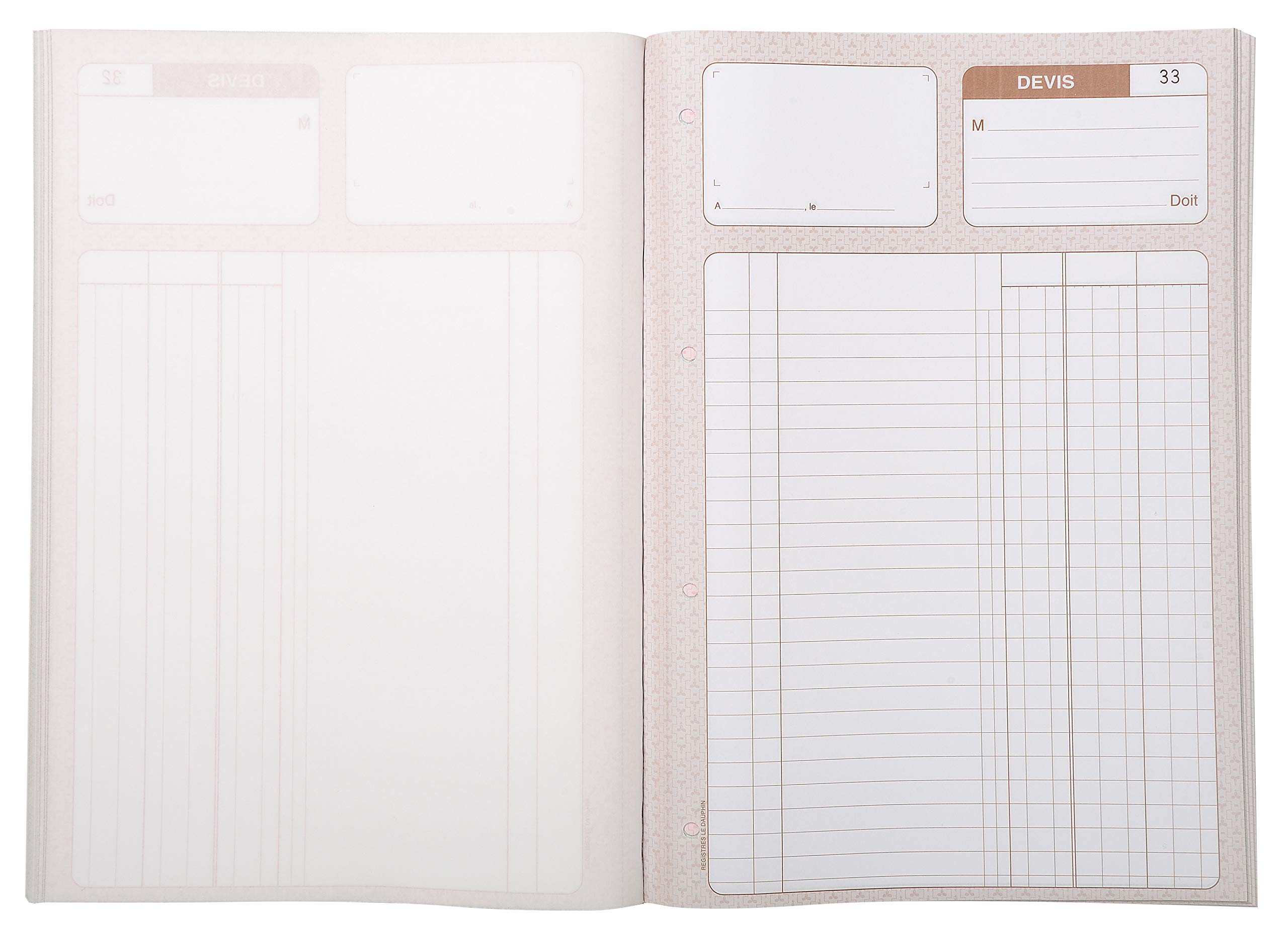 Le Dauphin Carnet de devis 29,70 x 21 x 1,50 cm Avoine