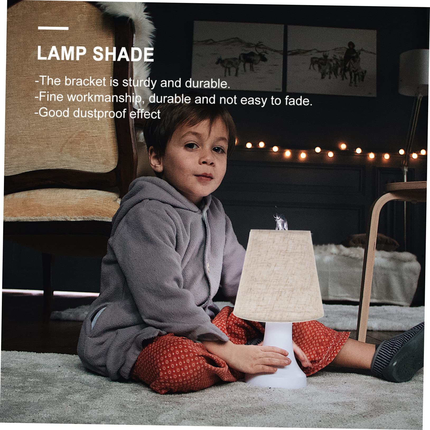 Abat-Jour En Tissu Pour Lampe De Table E14 Couvercle De Lampe De Bureau Diffuse Une Lumière Douce Installation Facile Pour Chambre Et Salon 1 Pièce