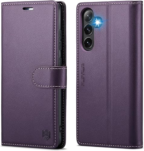 Funda tipo cartera para Samsung Galaxy S25 FE con bloqueo RFID, soporte para tarjetas de crédito, de piel sintética, función atril, funda protectora disponible en Yaxa Costa Rica
