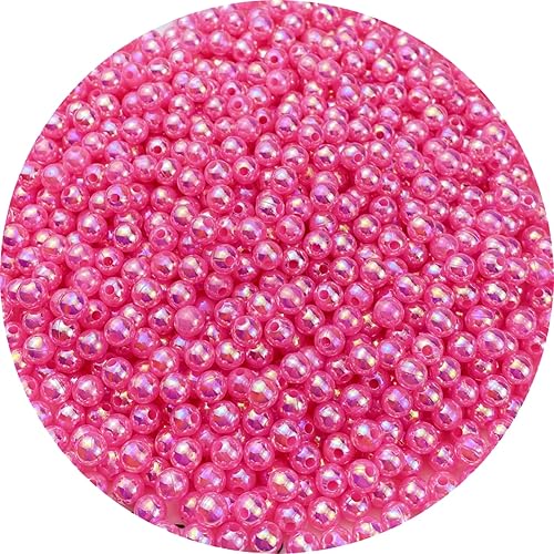 Cuentas de perlas, 1000 cuentas de perlas para manualidades de 1564 de pulgada (1564 pulgadas), perlas redondas sueltas con agujero para collares,