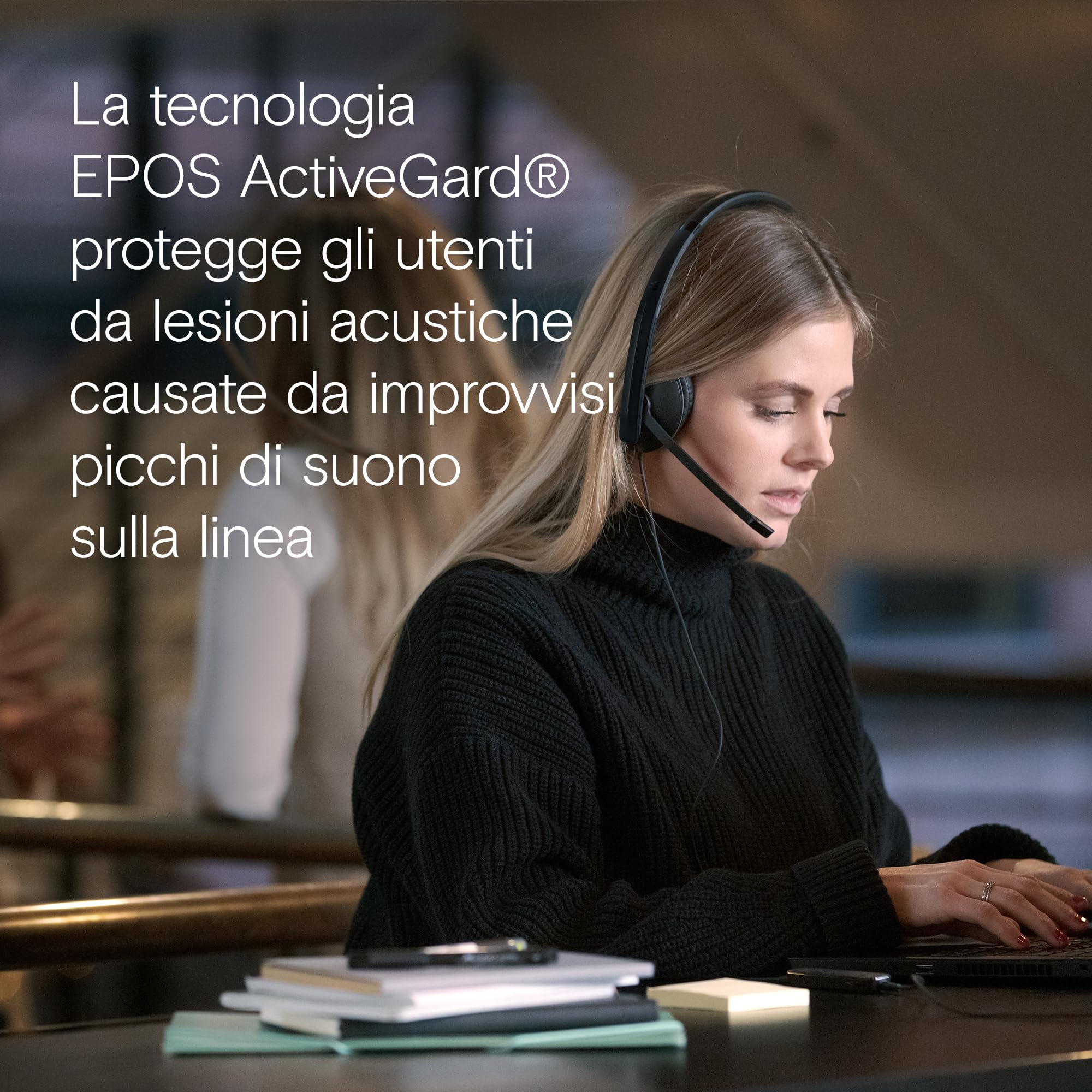 EPOS I SENNHEISER C10 Cuffie con microfono, auricolari con filo con connessione USB C semplice e flessibile e tecnologia BrainAdapt, Black, C10 USB-C