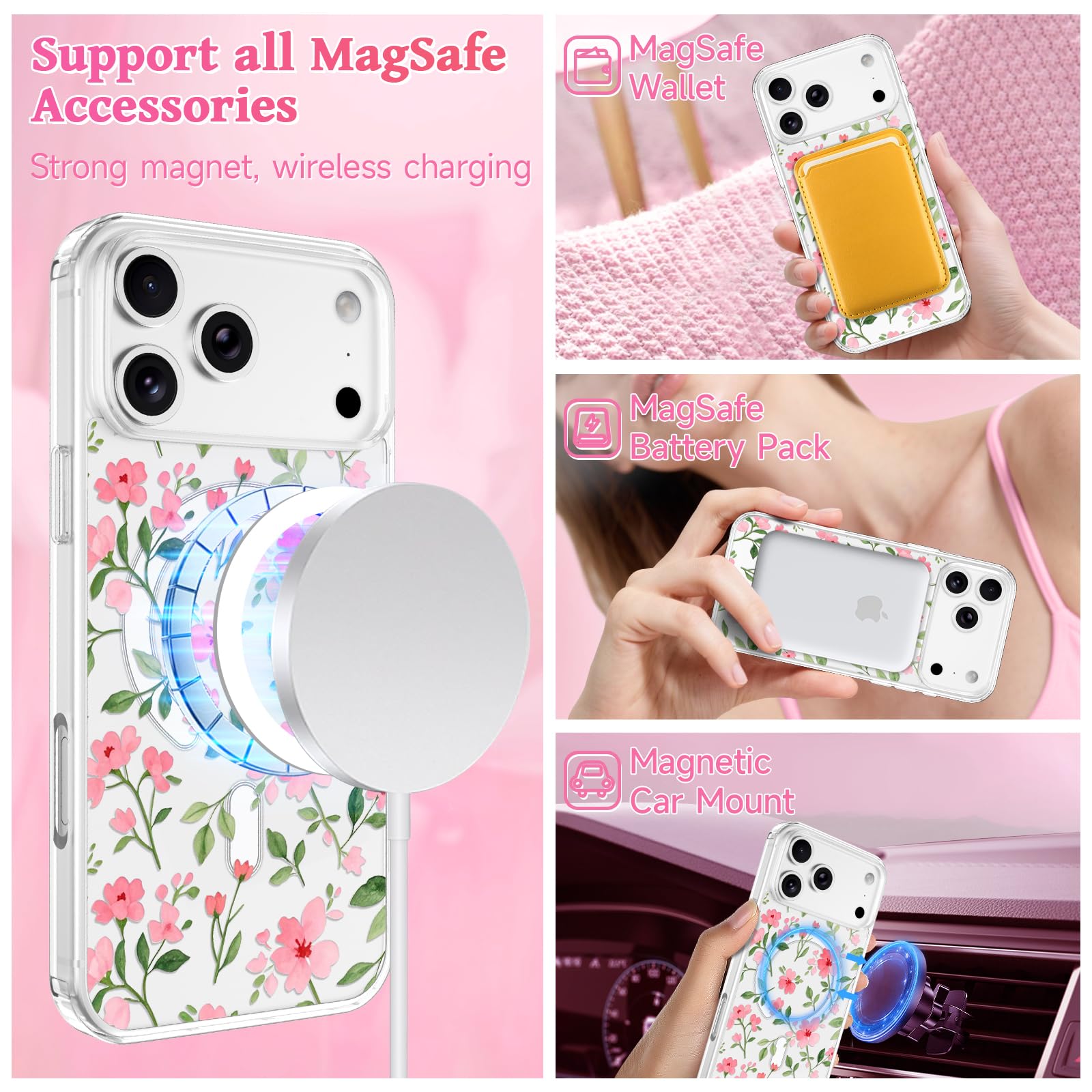 Amazon.com: EYZUTAK Magnetic for iPhone 17 Pro Max Case Flower