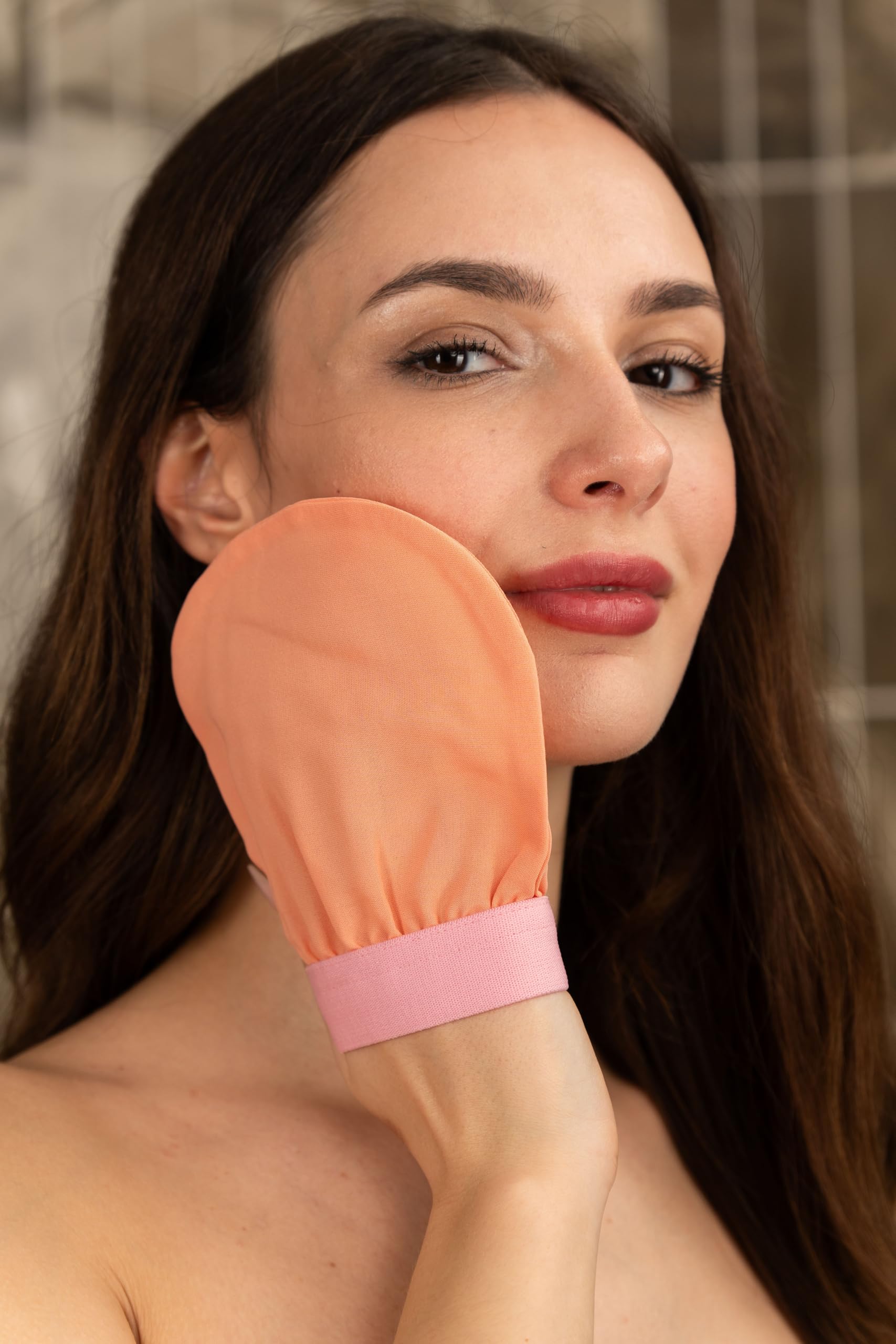 Feel Fine Set di Guanti Esfolianti Turchi in 100% Seta Vegetale Naturale – Kese Hammam per Scrub Corpo per Donna e Uomo, Perfetto per Doccia, Bagno e Spa (Rosa Chiaro)