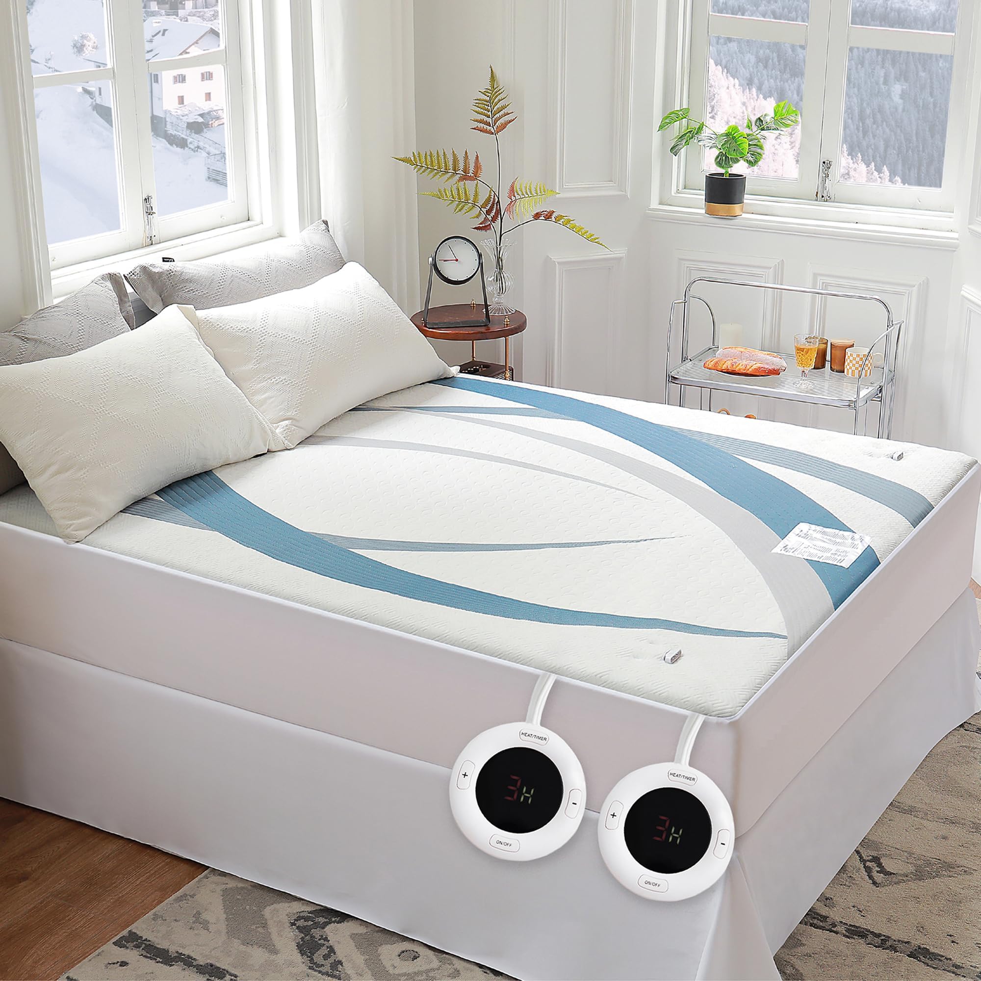 CAROMIO Queen Heated Mattress Pad Air Layer Electric