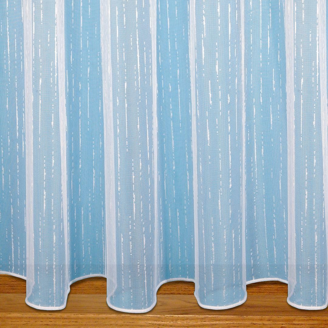 John Aird - Brooklyn Slub Design Lead Weighted Net Curtain - Sold In Set Sizes (4.5 Metres Width, Drop: 81" (206cm))