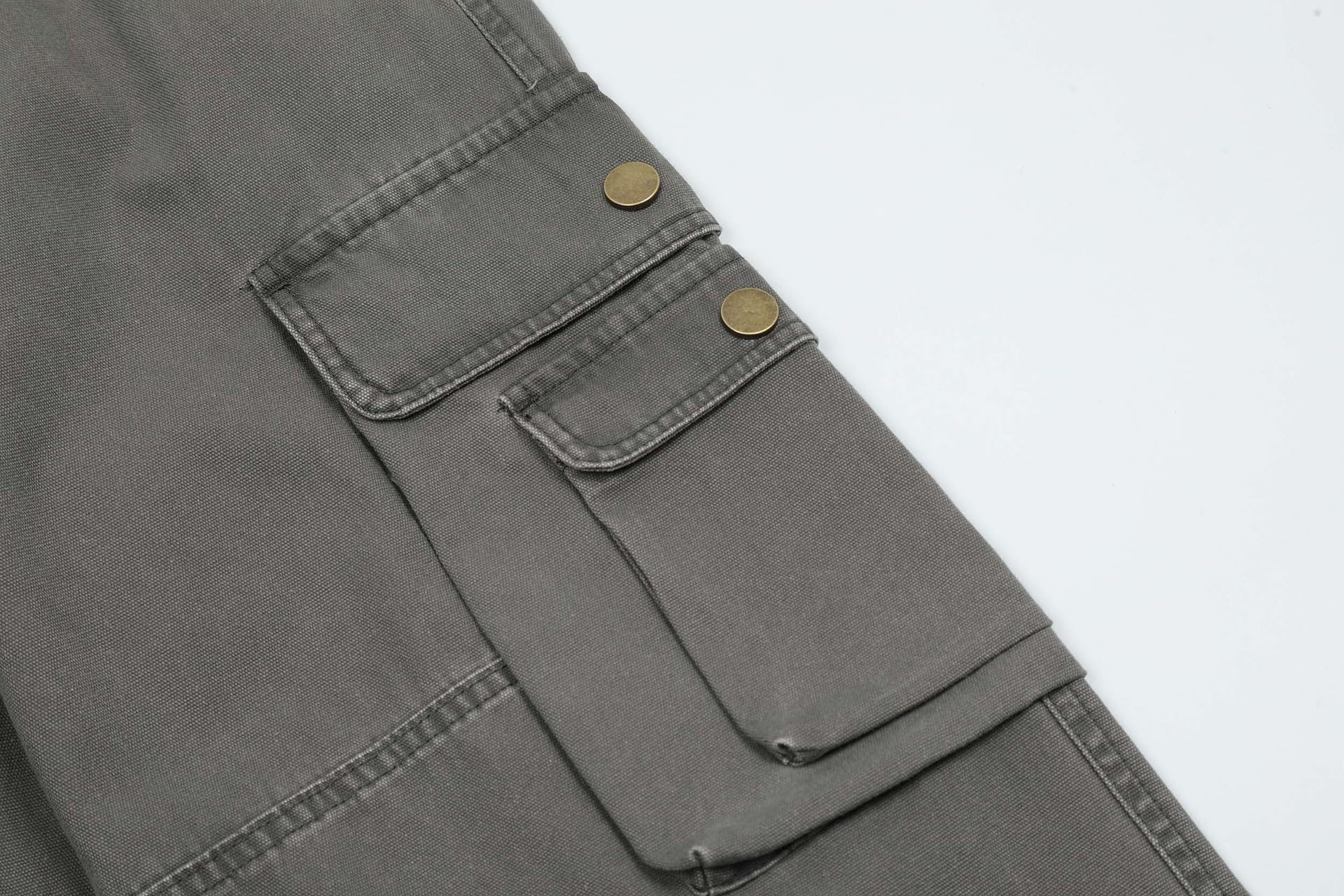 Jeans Pantalon Verwaschene Und Abgenutzte Workwear-Jeans Mit Mehreren Taschen Für Herren Und Damen Trendige Lockere Hose Mit Weitem Bein Und Geradem Bein