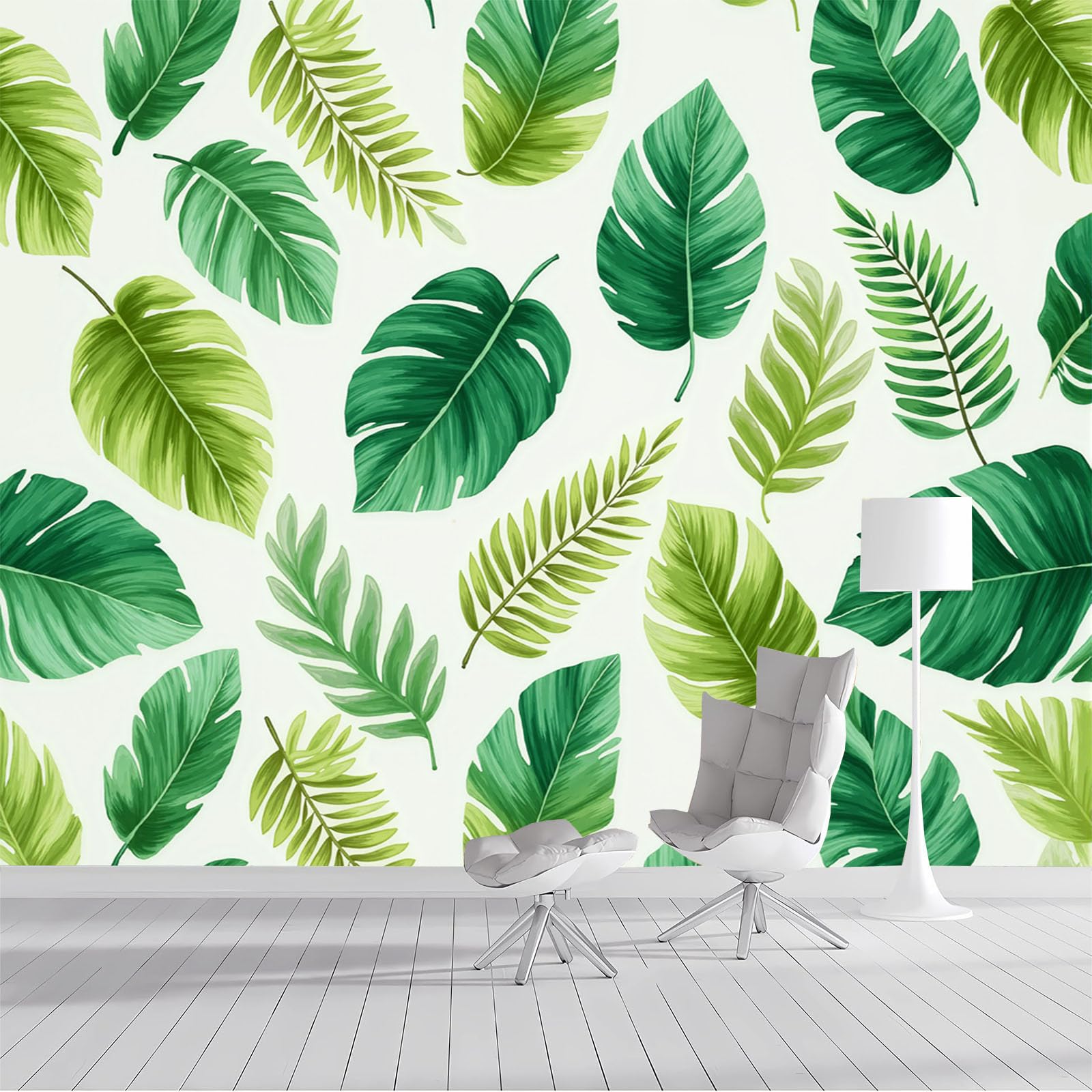 Papier peint aquarelle plantes haut de gamme 300x210cm effet 3D pour décoration de chambre