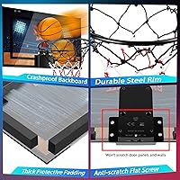 Vista 3 de Indoor Basketball Hoop Boys Gifts for Teens Door Room Basketball Hoop Mini Hoop with Scoreboard, 3 Balls and Batteries Basketball Toys for 8 9 10 11