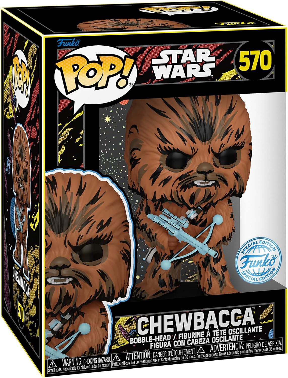 Funko Pop! Star Wars: Retro Series - Chewbacca, Special Edition Exclusive Vinyl Bobblehead #570