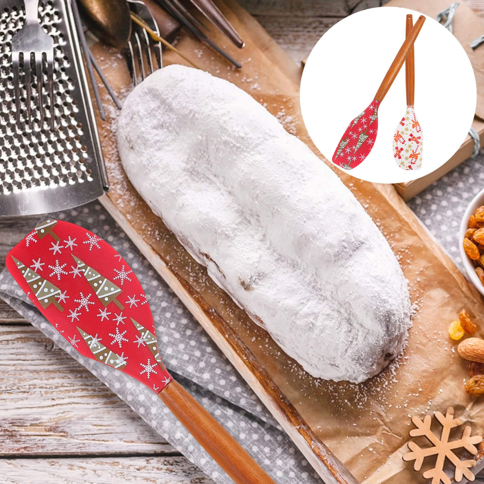 Alipis 8stücke Teiliges Backutensil Professioneller Teigschaber Und Spatel Für Backen Zuhause Für Weihnachtsgebäck Und Kuchenverzierung Rote Weihnachtsbaum Und Weiße