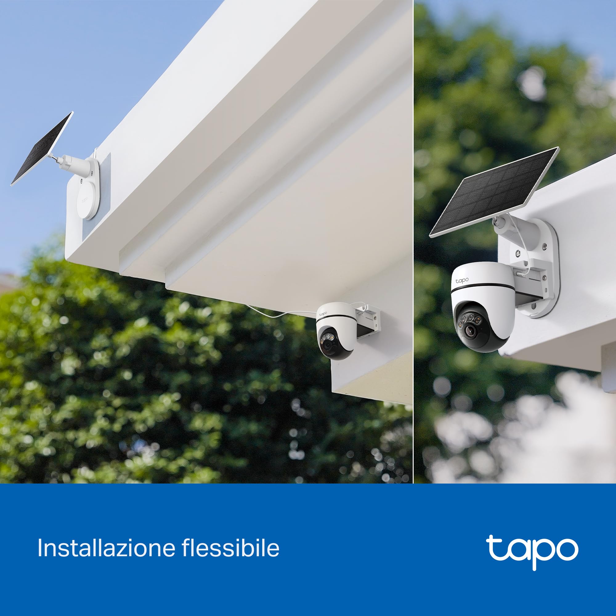 Tapo C630 KIT 3K 5MP Telecamera Wifi Esterno Senza Fili con Pannello Solare, 360° PTZ Videocamera Sorveglianza a Batteria 6700mAh, Visione Notturna a Colori, Rilevamento/Tracciamento AI, IP65