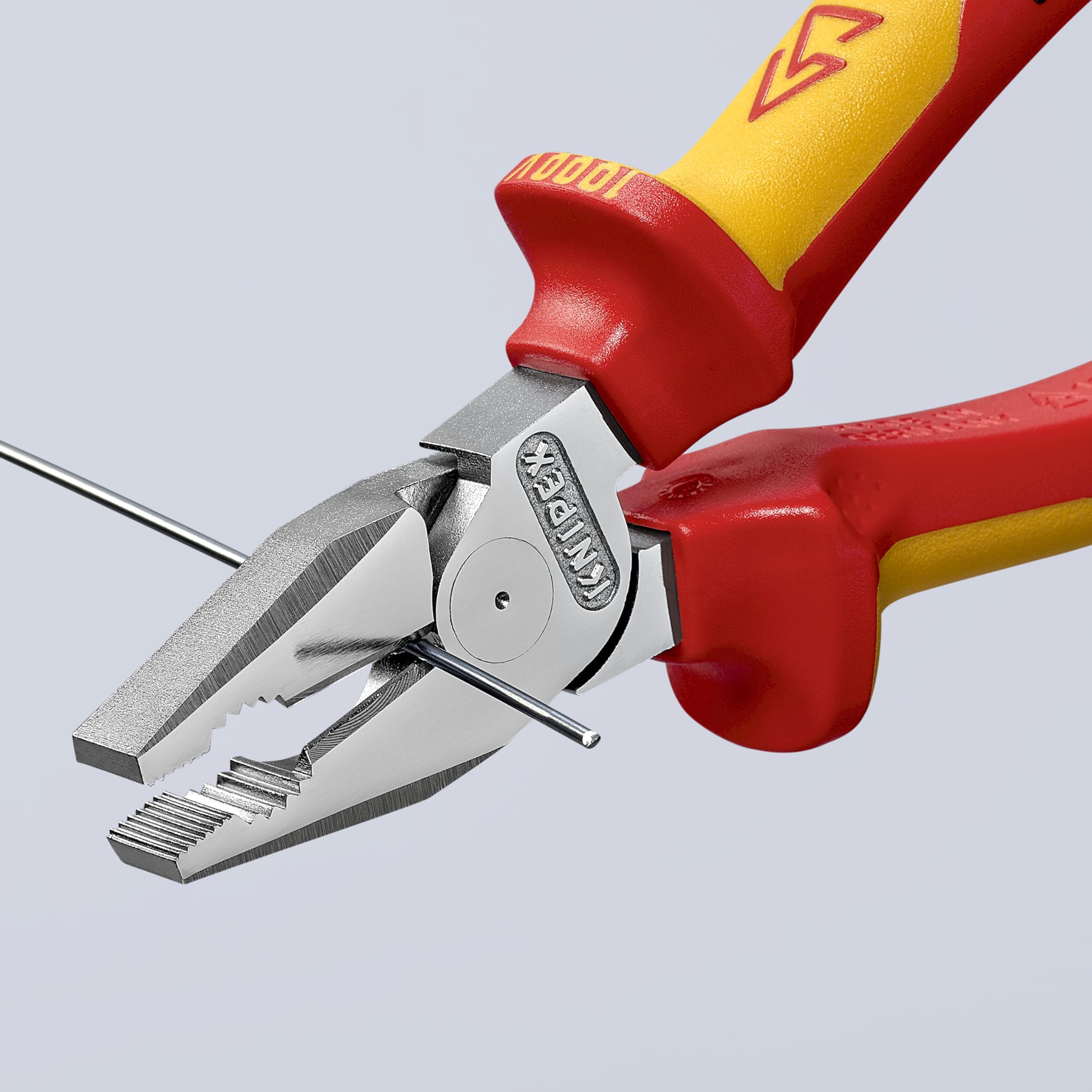 KNIPEX Tools - Pinze combinate ad alta leva, cromate, isolate 1000V (206180)
