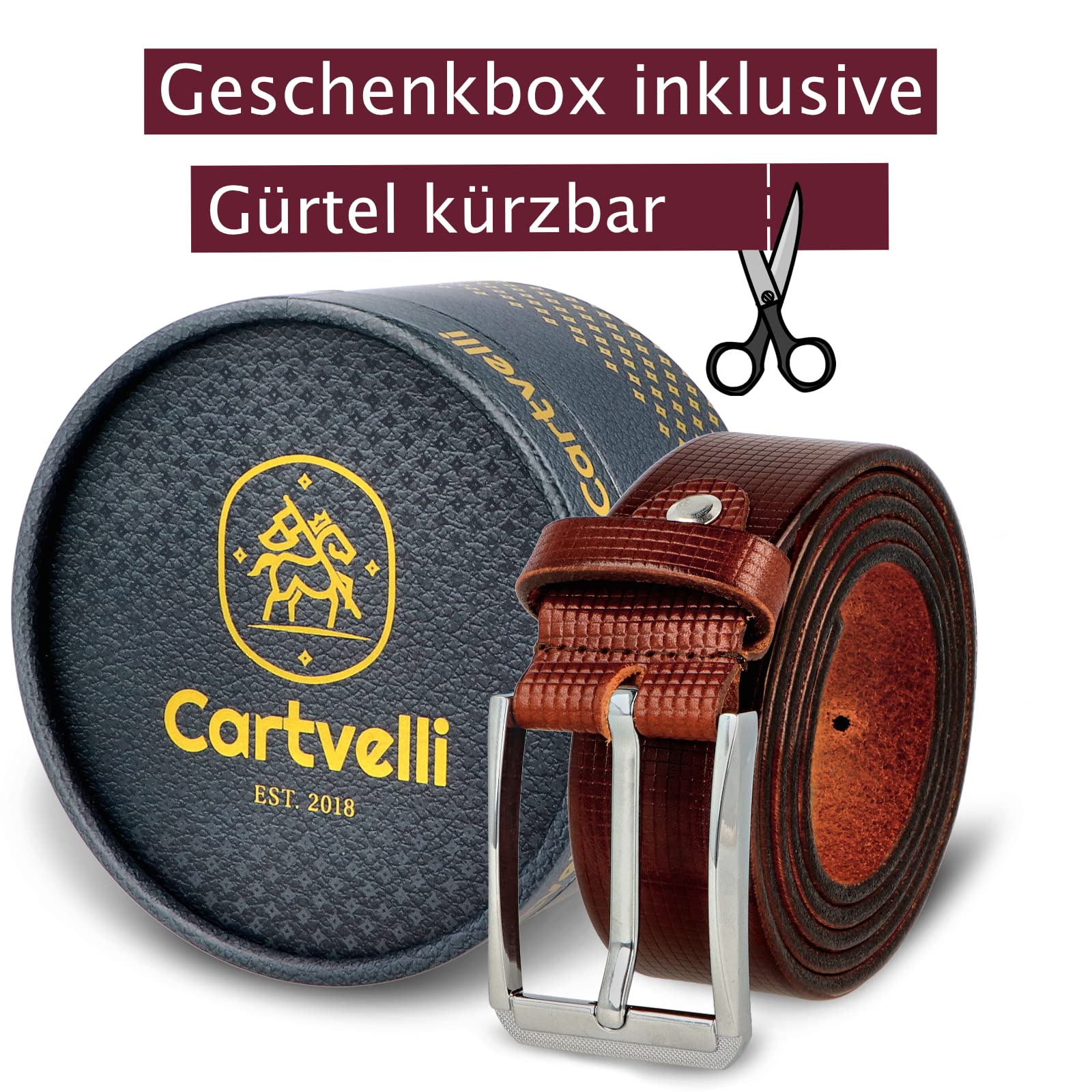 Business Ledergürtel Herren inkl. Geschenkbox Made in Germany - Echt Leder Gürtel Anzug 35mm