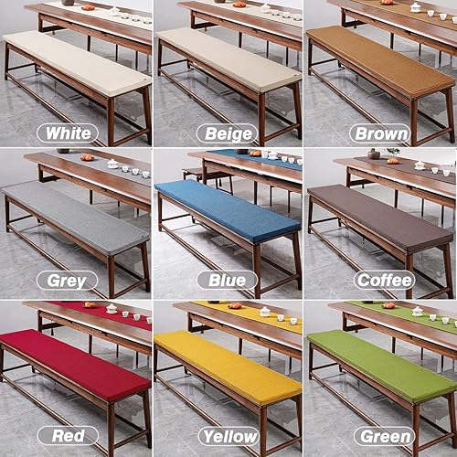 Cojín de banco personalizado, cojín de banco de tamaño personalizado, cojín de asiento de lino para muebles de interior, jardín, patio, cojines