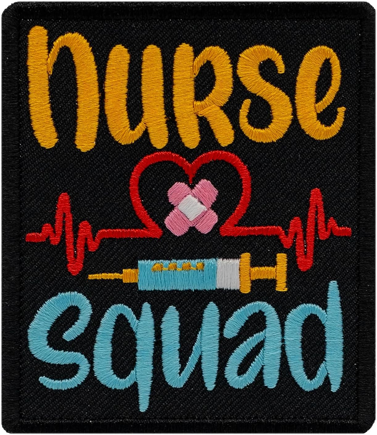 Nurse Squad Embroidered Patch Iron On. Size: 3.2 x 3.8 inches.