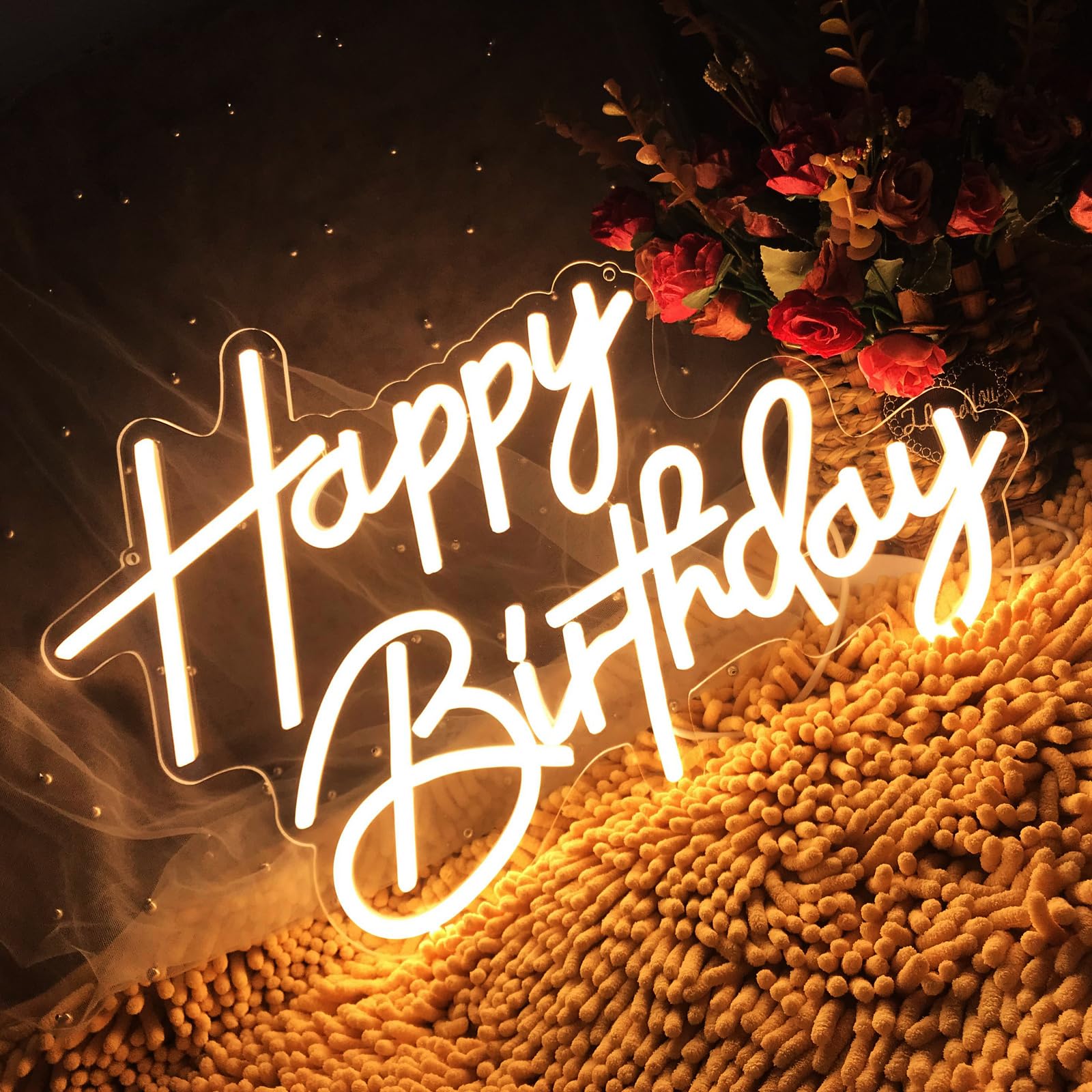 Happy Birthday Neon Sign WARM WHITE — image 1