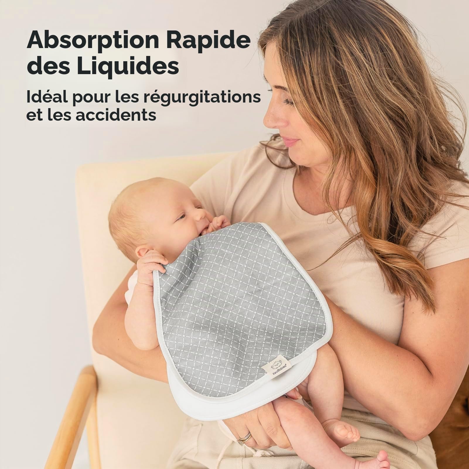 KeaBabies BurpCloths Bio pour bébés garçons et Filles - Paquet de 5 Ultra Absorbant - Serviette Nouveau-né - Lait cracher des Chiffons - Bavoir Burpy pour Unisexe, Garçon, Fille (Nordic)