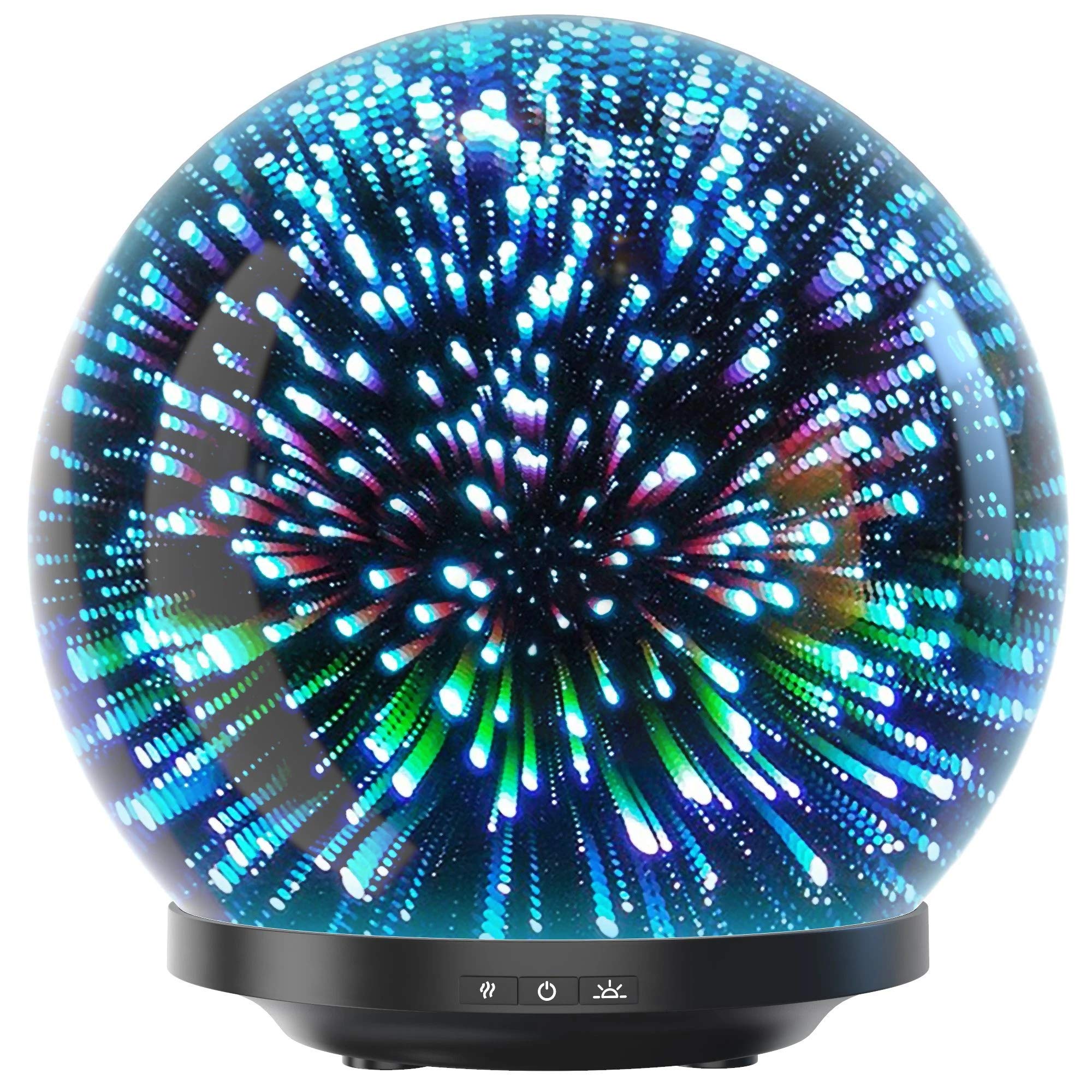 Aroma Outfitters 3D Galaxy Ultrasonic Glass Aromatherapy Diffusers | Aromatherapy Diffuser That Purifies Air | Aromatherapy Oils Humidifier with Amazing LED Lights | Home Essentials | 3D Glass 200ml